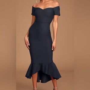 How Much I Care Midnight Blue Lulu’s Dress in XS